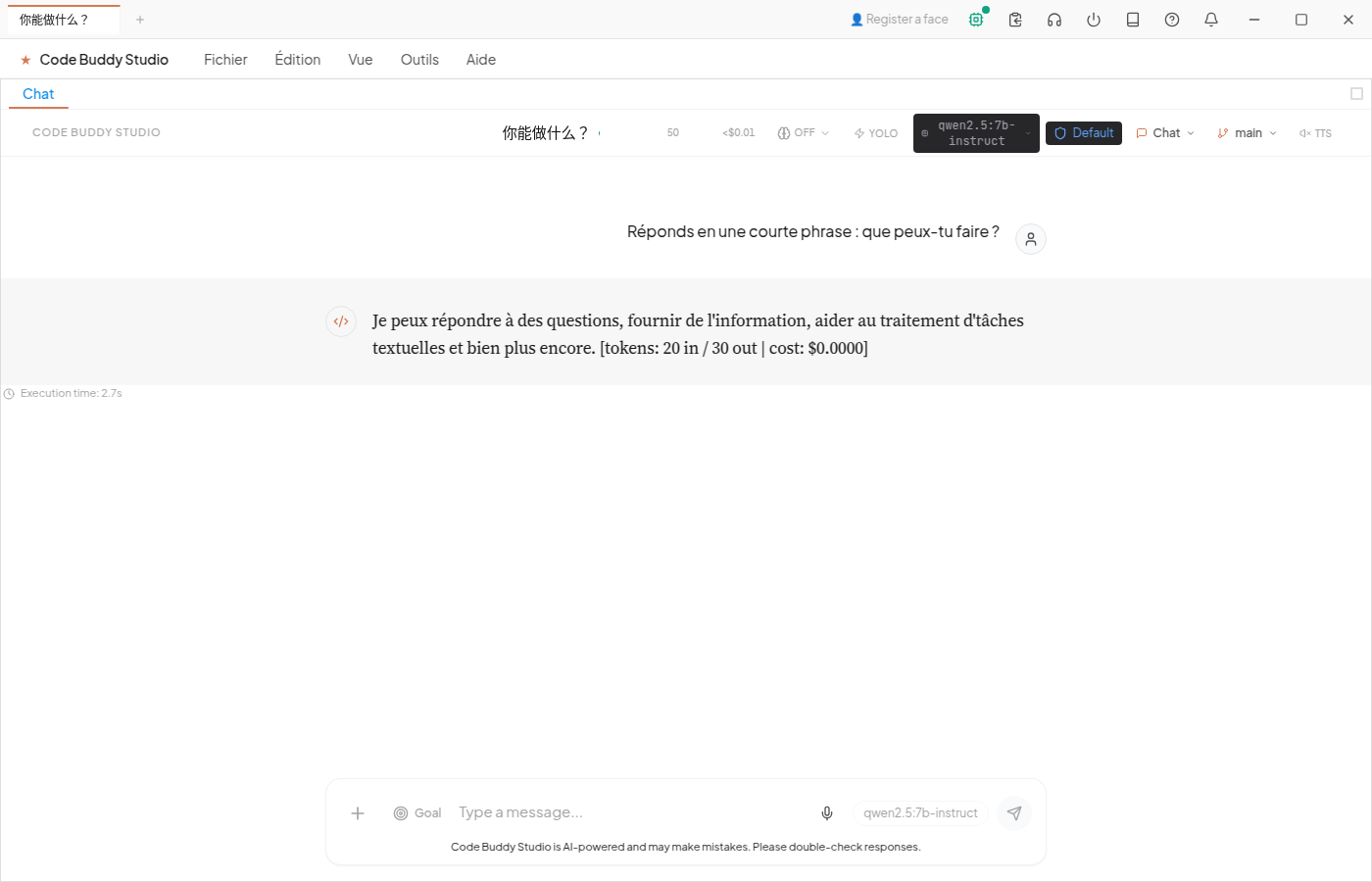 Onboarding to a real first reply from local Ollama, $0